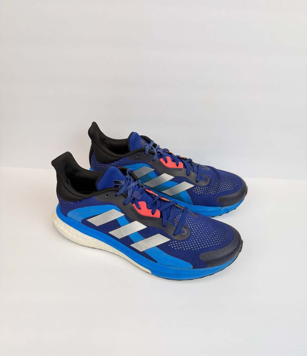 Adidas SolarGlide 4 ST Men's Running Shoes - Blue Silver Red Size 10